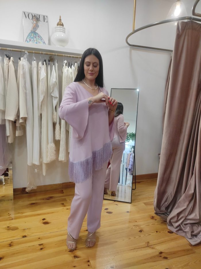 Conjunto Blusa y Pantalón Flecos Evasse