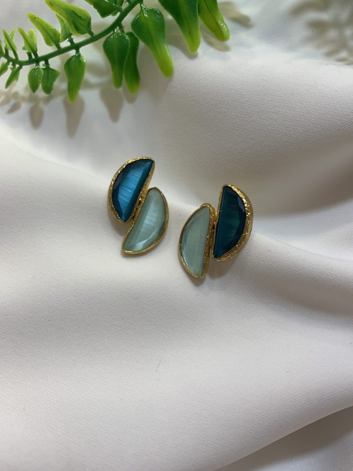 Pendiente Piedras azules en tonos verdes