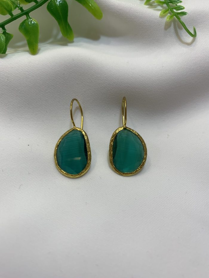 Pendiente Pera Verde Azulado