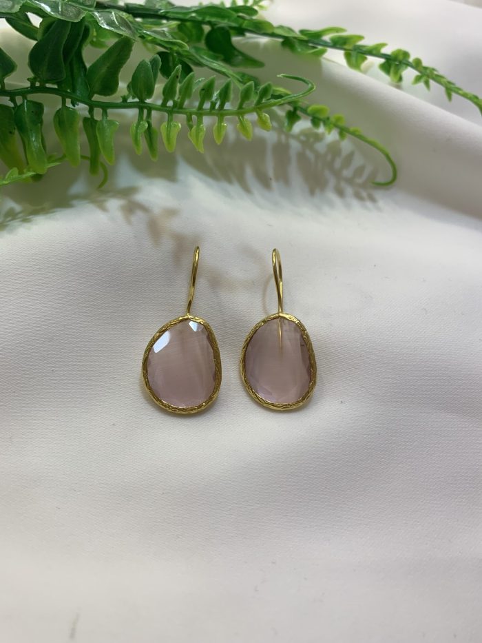 Pendiente Pera Rosa Claro