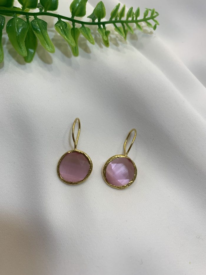 Pendiente Redondo Rosa